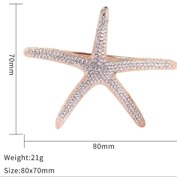 🌟 Crystal Starfish Hair Clip - Picture 6 of 8